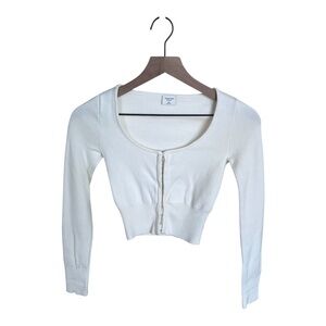 Abercrombie Hook-and-Eye Slim Cardigan - Cream XXS